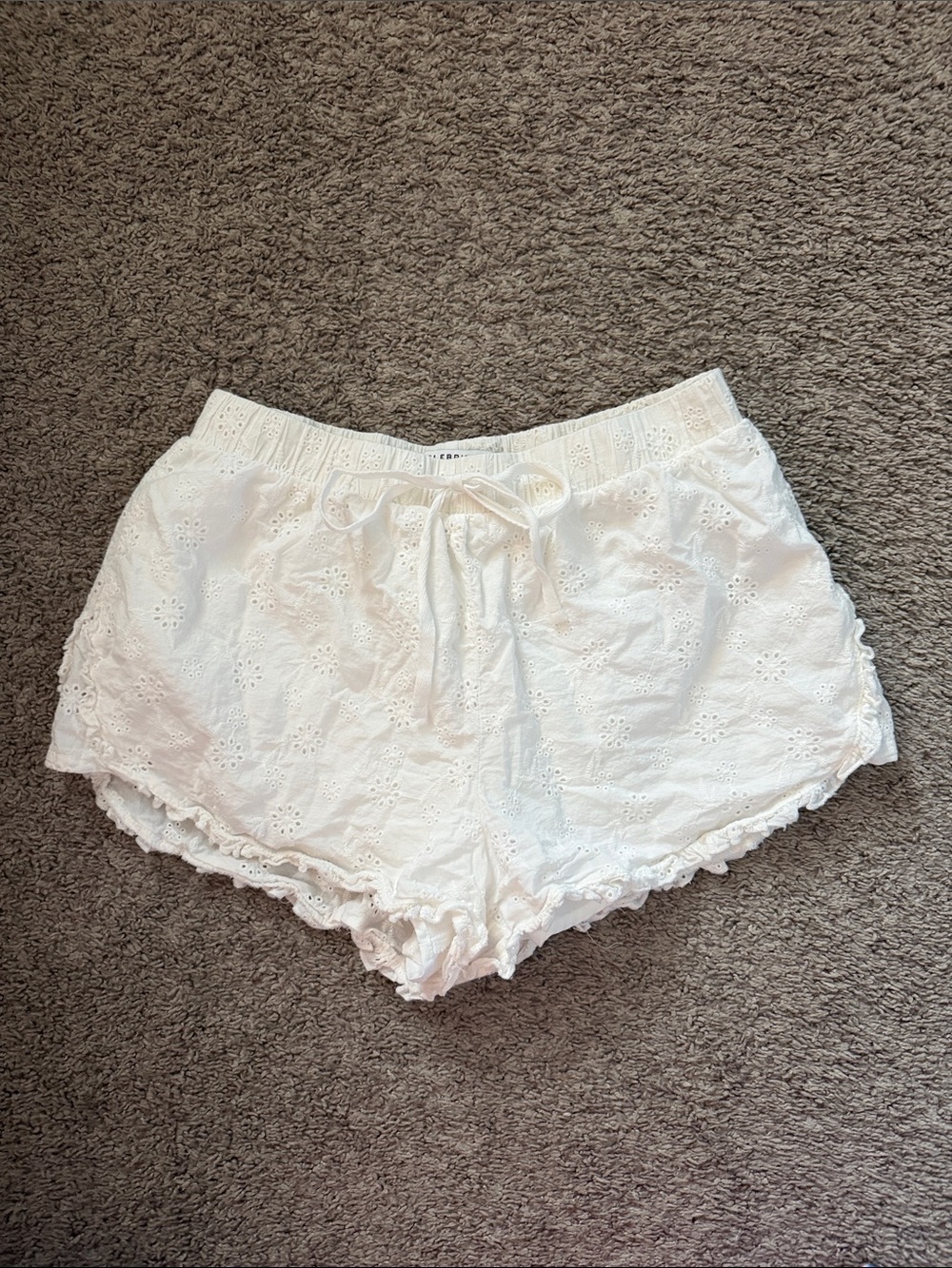 Celebrity Pink White Eyelet Lounge Shorts